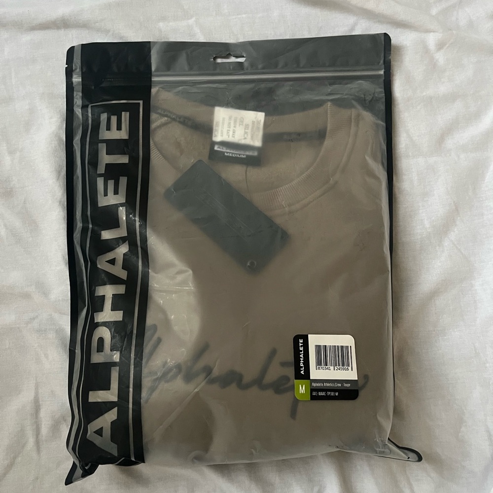 NIB Taupe Alphalete Crop Crew neck sweatshirt